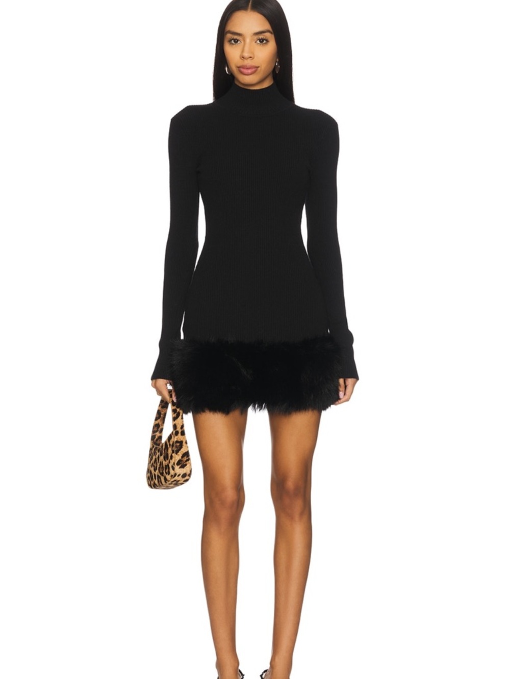 Majorelle Zoey faux fur mini dress